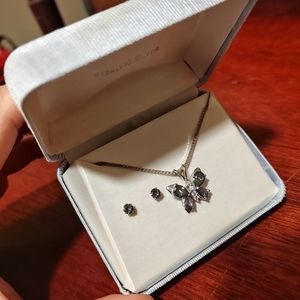 Butterfly necklace and earrings